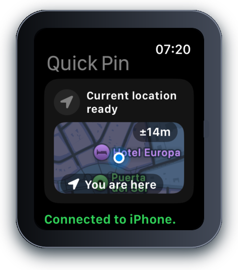 Piningo Apple Watch quick pin screen
